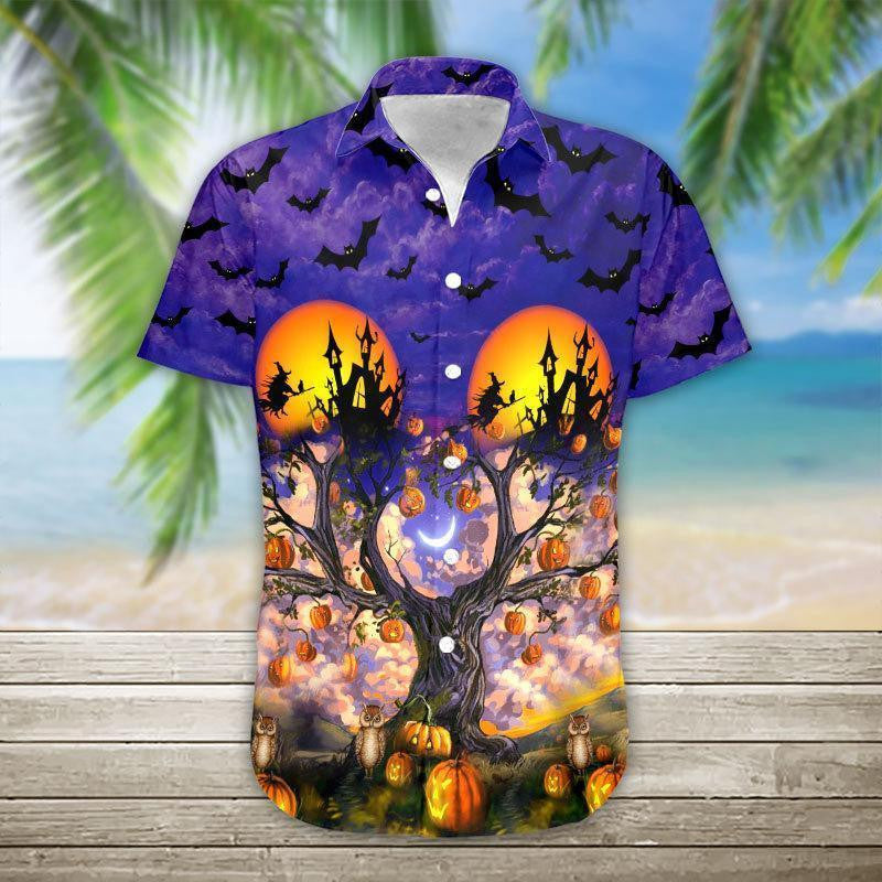 Cartoon Halloween Crazy Background Design Hawaiian Shirt, Hawaiian For Gift