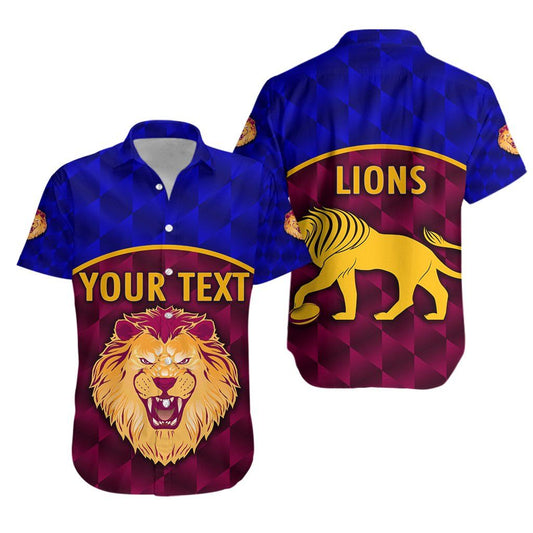 Léine Aloha Haváís Brisbane Lions Muinchille Gearr Trá K8 Haváís Cumhachtach Shorts, Bronntanas Léine Haváíais, Bronntanas Nollag