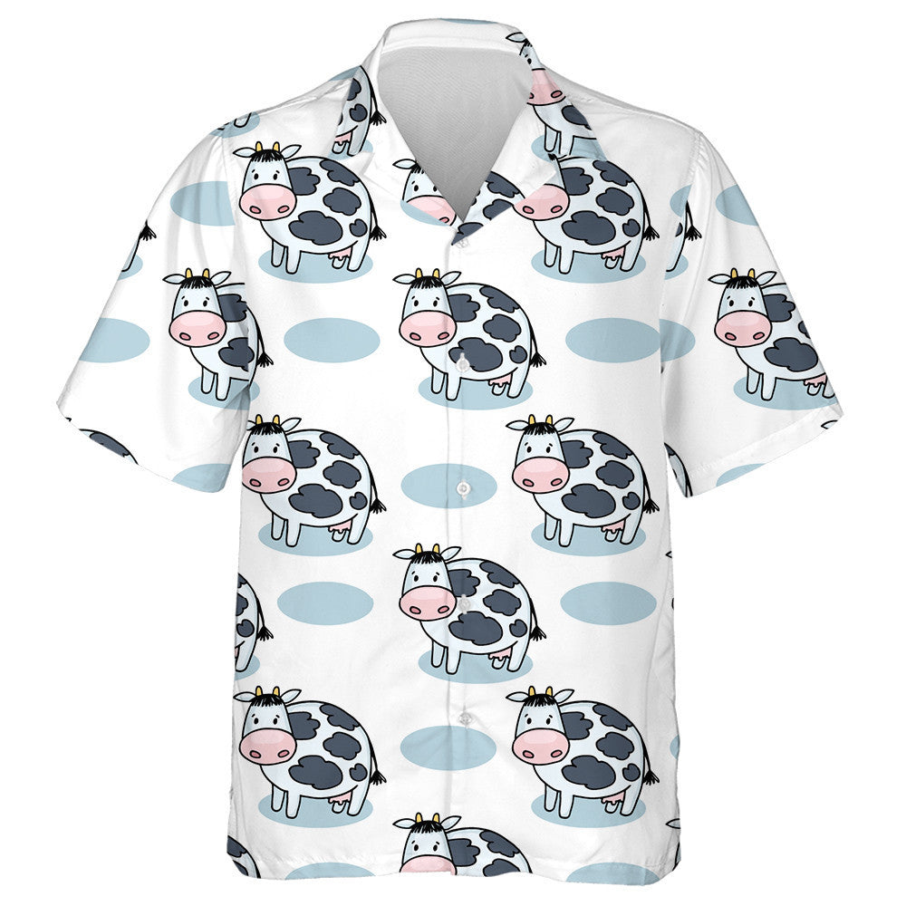 Hand Draw Cow In Bright Colors Hawaiian Shirt, Hawaiian For Gift