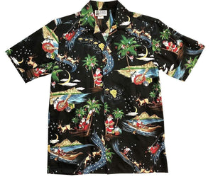 Design Hawaiian Shirt Merry Christmas Santa Claus Black, Hawaiian Shirt Gift, Christmas Gift