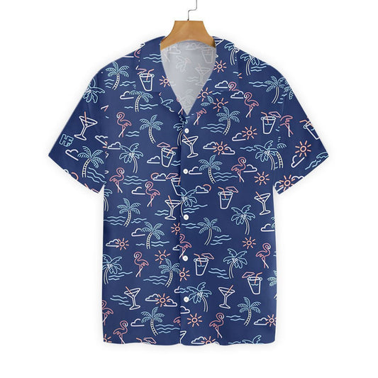 Summer Beach Party Tropical Flamingo Design Hawaiian Shirt,Hawaiian Shirt Gift, Christmas Gift