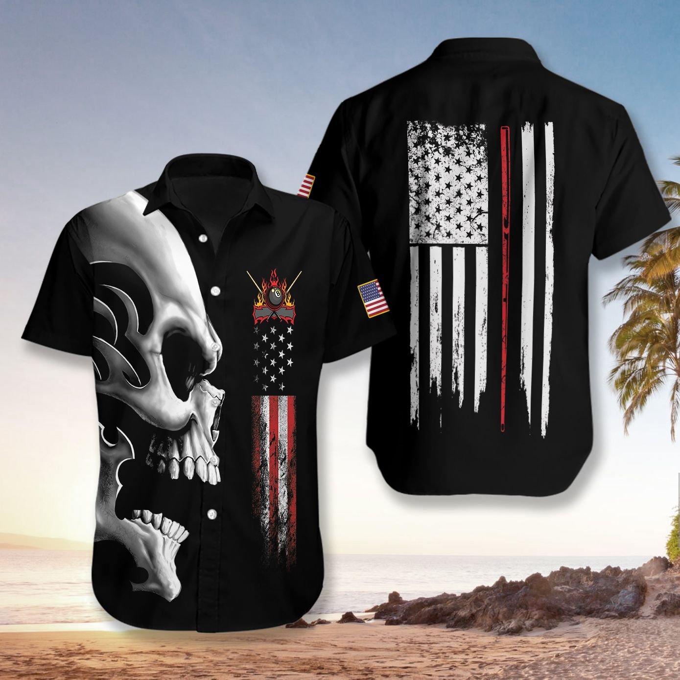 Léine Haváíais Billiards Nation Skull, Bronntanas Léine Haváí, Bronntanas Nollag