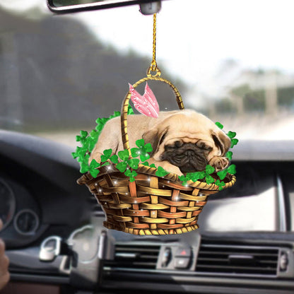 Codlata Pug Ornáidí Peataí Lucky Fairy, Ornáid Accessories Crochta Gluaisteán, Maisiú na Nollag