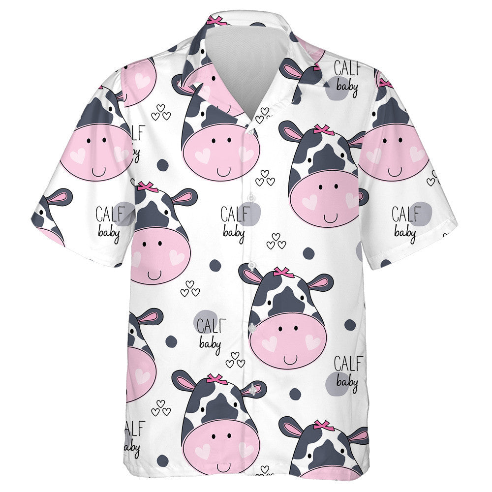 Cartoon Cow Calf Baby Doodle Style Hawaiian Shirt, Hawaiian Shirt Gift, Christmas Gift