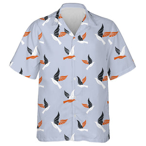 Flying Bird On Light Violet Background Hawaiian Shirt,Hawaiian Shirt Gift, Christmas Gift