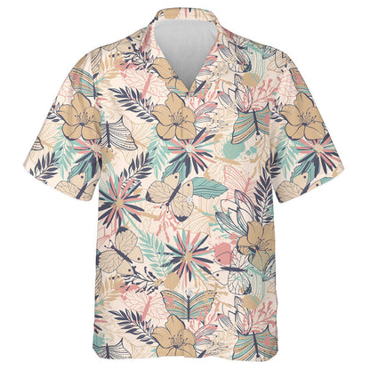 Téama Pretty Mystical Féileacán Agus Bláthanna Stíl Retro Léine Haváís, Bronntanas Léine Haváís, Bronntanas Nollag