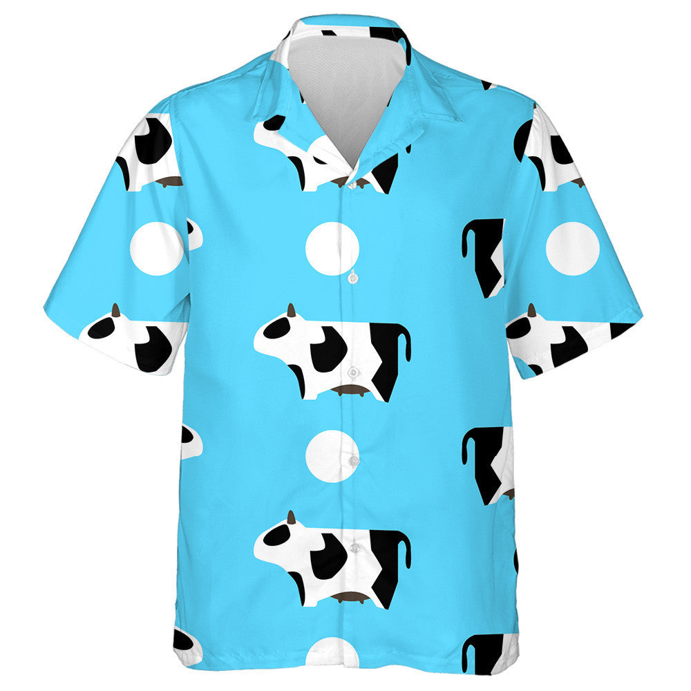 Funny Cows And White Ball On Blue Hawaiian Shirt, Hawaiian Shirt Gift, Christmas Gift