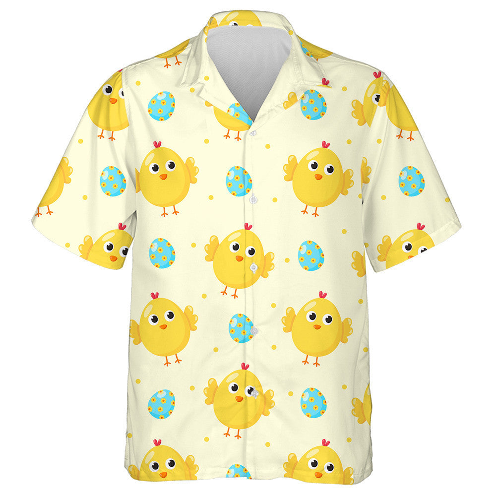 Baby Cute Yellow Chicken And Easter Egg Hawaiian Shirt, Hawaiian Shirt Gift, Christmas Gift