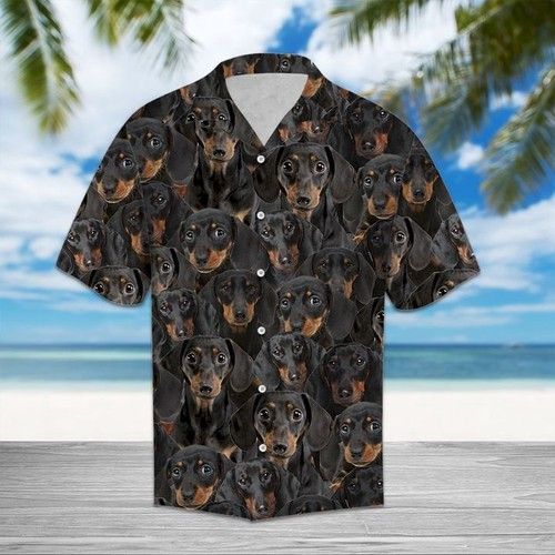 Black Dachshund Hawaiian Shirt Summer,Hawaiian Shirt Gift, Christmas Gift