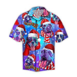 Pit Bull Xmas Unisex Hawaiian Shirts Summer Shirt Christmas Shirt, Hawaiian Shirt Gift, Christmas Gift