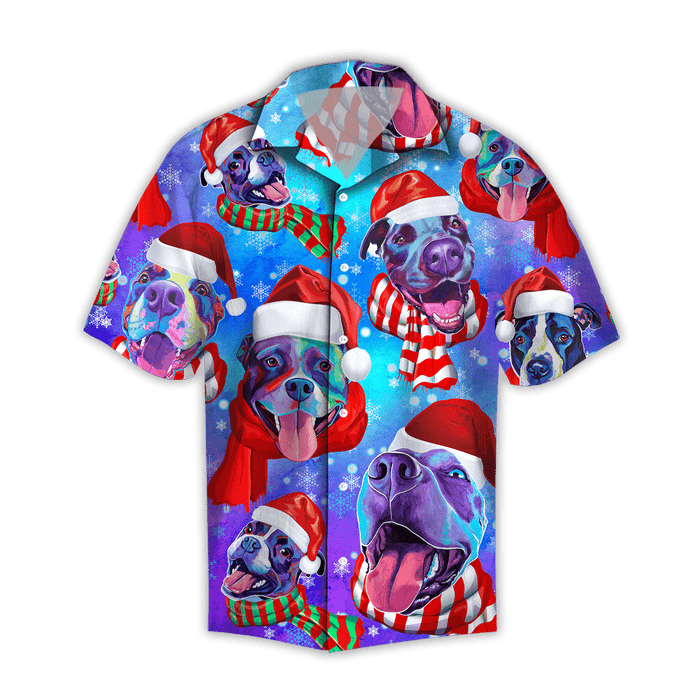 Pit Bull Xmas Unisex Hawaiian Shirts Summer Shirt Christmas Shirt, Hawaiian Shirt Gift, Christmas Gift