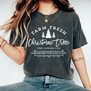 Farm Fresh Trees Christmas T-Shirt, Christmas Sweatshirt Cute, Christmas Winter Sweatshirt