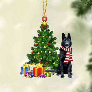 BLACK German Shepherd-Christmas Star Hanging Christmas Plastic Hanging Ornament, Christmas Ornament Gift, Christmas Gift, Christmas Decoration