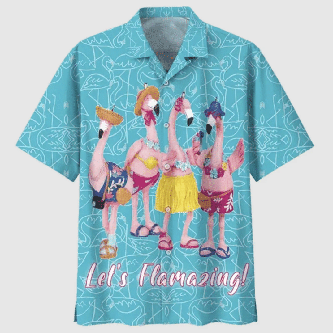 Family Flamingo Background Design Hawaiian Shirt,Hawaiian Shirt Gift, Christmas Gift