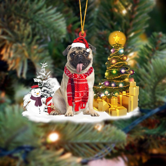 Ornament- Pug Christmas Ornament Dog Ornament, Car Ornament, Christmas Ornament