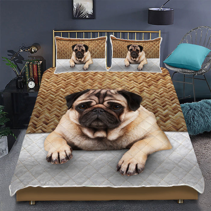 Pug Dog Rattan Quilt Bedding Set Bedroom Set Bedlinen 3D,Bedding Christmas Gift,Bedding Set Christmas