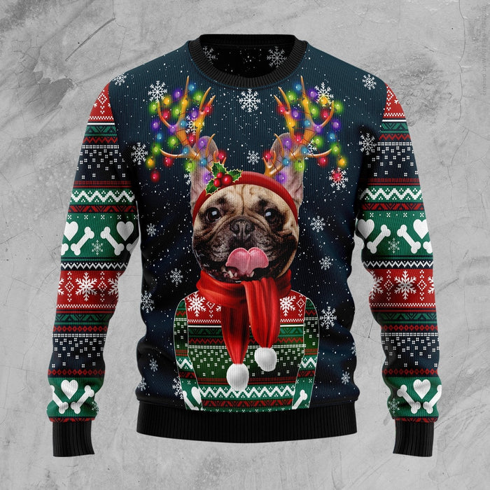 Cool French Bulldog Ugly Christmas Sweater, Christmas Gift, Gift Christmas 2024