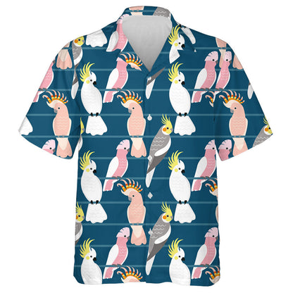 Parrot Éan Gleoite ildaite ag Suí ar Chúlra Gorm Léine Haváís, Bronntanas Léine Haváíais, Bronntanas Nollag