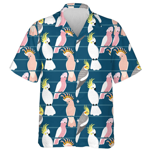 Parrot Éan Gleoite ildaite ag Suí ar Chúlra Gorm Léine Haváís, Bronntanas Léine Haváíais, Bronntanas Nollag