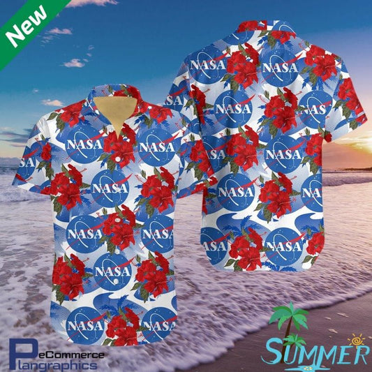 Nasa Aloha Shirt Hawaiian Aloha Shirt Hawaiian Shorts Beach Short Shirt, Hawaiian Shirt Gift, Christmas Gift