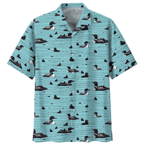 Black Duck Background Design Hawaiian Shirt, Hawaiian For Gift