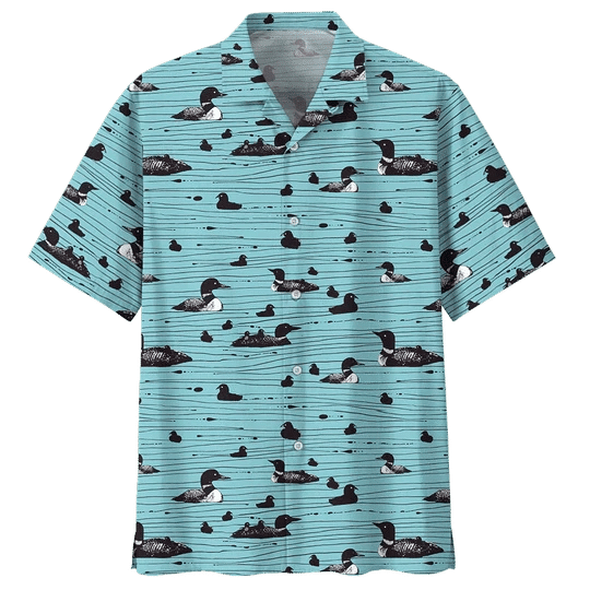 Black Duck Background Design Hawaiian Shirt, Hawaiian For Gift