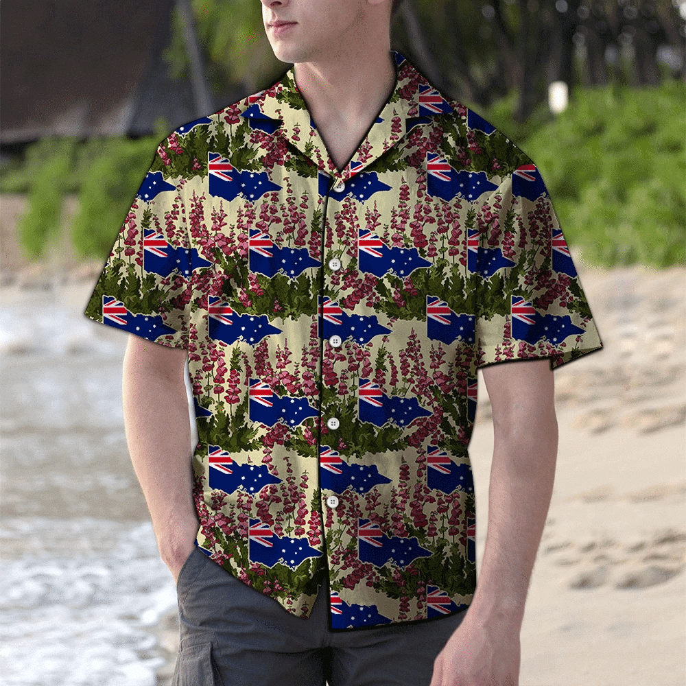 Interesting Victoria Pink Heath Pattern Hawaiian Shirt, Hawaiian For Gift