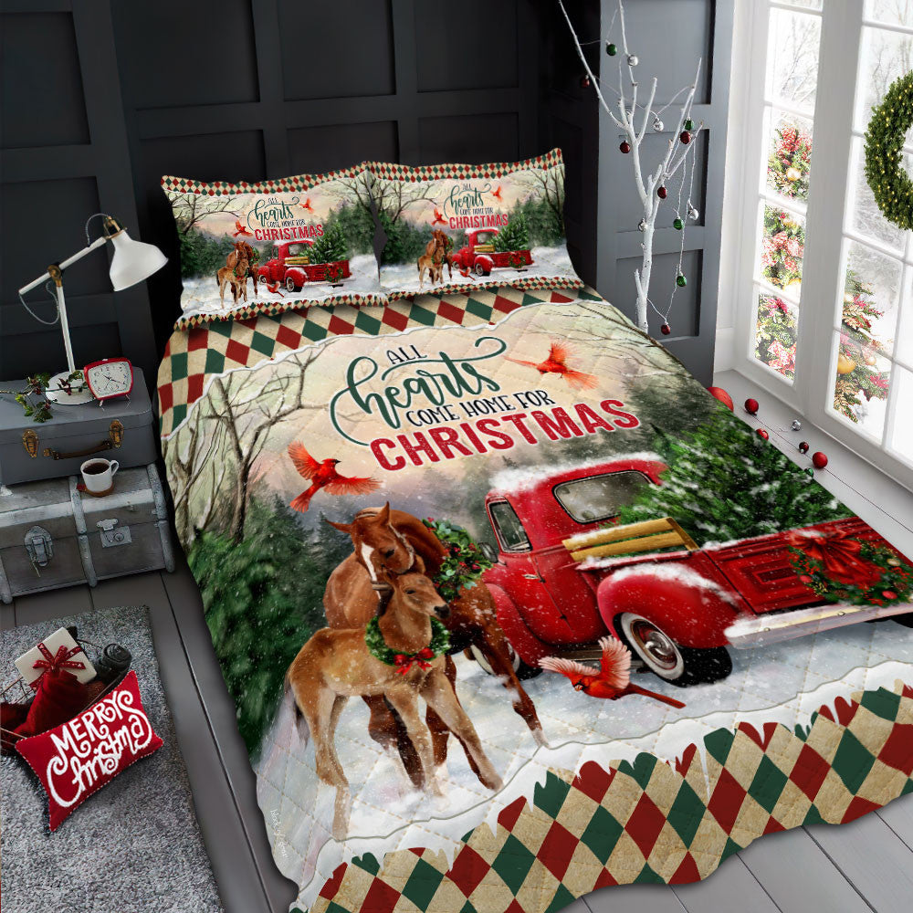 Christmas QuilBedding Set All Hearts Come Home For Christmas Bedroom Set Bedlinen 3D ,Bedding Christmas Gift,Bedding Set Christmas