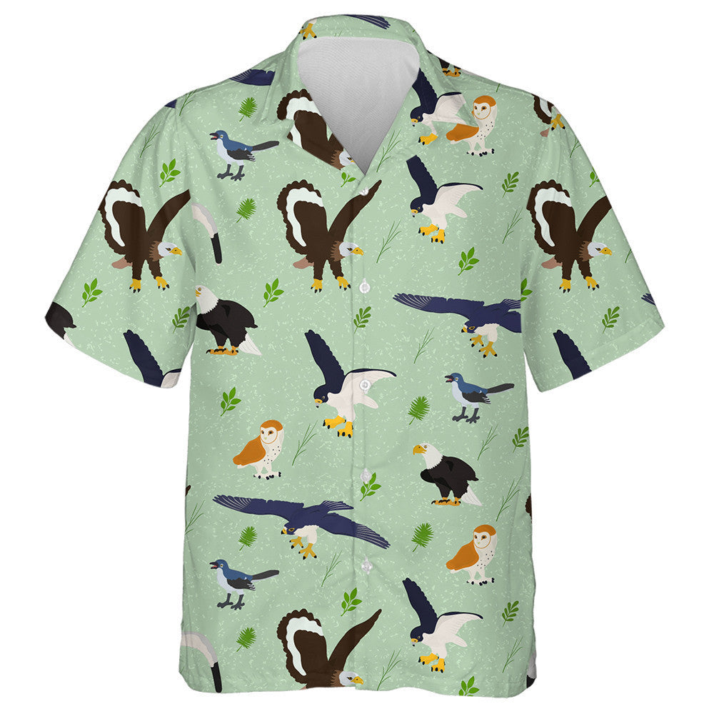 An Eagle Gull Falcon And Owl With Plant Hawaiian Shirt, Hawaiian Shirt Gift, Christmas Gift