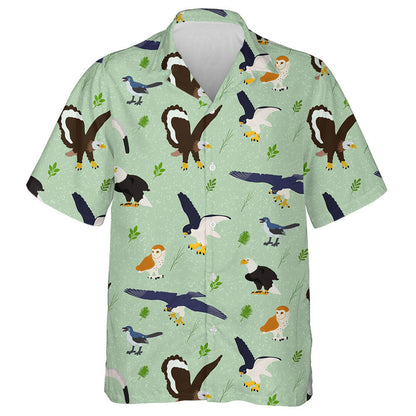 An Eagle Gull Falcon And Owl With Plant Hawaiian Shirt, Hawaiian Shirt Gift, Christmas Gift