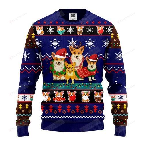 Corgi Cute Noel Mc Ugly Christmas Sweater, All Over Print Sweatshirt, Christmas Gift, Gift Christmas 2024