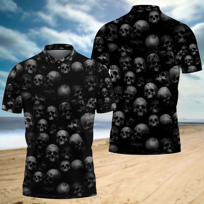 Dark Black Gothic Skull Head Hawaiian Shirt,Hawaiian Shirt Gift, Christmas Gift