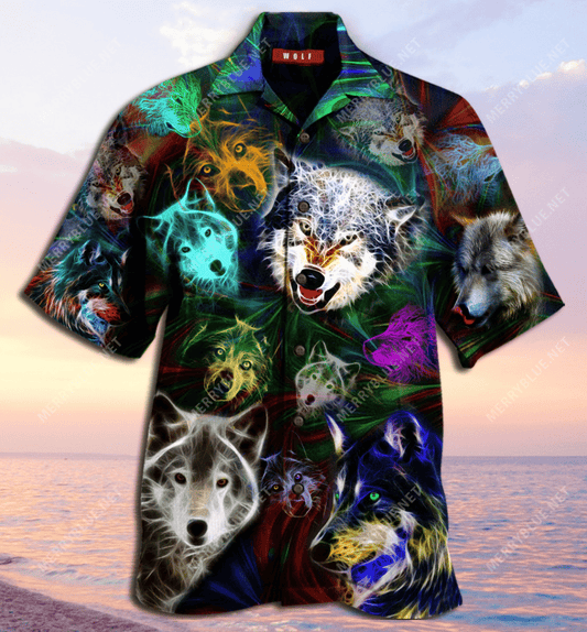 Brave Wolves Unisex Hawaiian Shirt,Hawaiian Shirt Gift, Christmas Gift