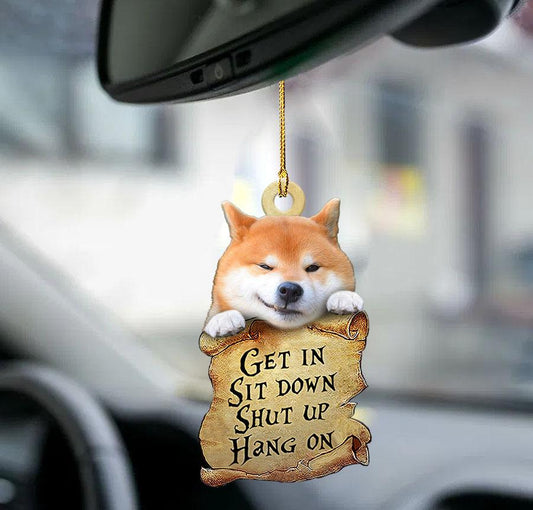Shiba inu get in two sided ornament, dog ornament interior car, Christmas Decoration