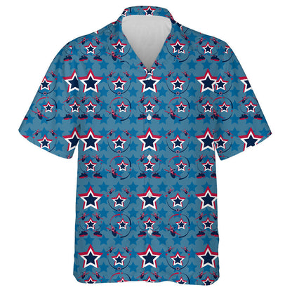 Vintage Patriotic American Airplane Tank And Star Hawaiian Shirt, Hawaiian Shirt Gift, Christmas Gift