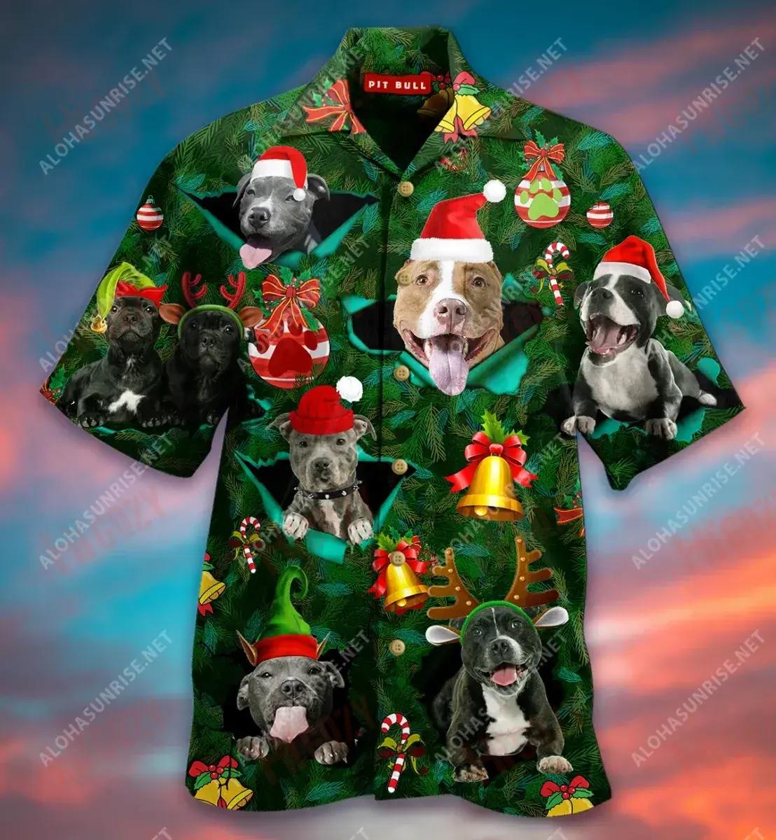 Shona Pit-Mas Pit Bull Léine Gearr Haváís Caitheamh aimsire Léinte Trópaiceacha Léinte Haváís is Fearr Léinte Greannmhar haváíais, Bronntanas Léine Haváís, Bronntanas Nollag