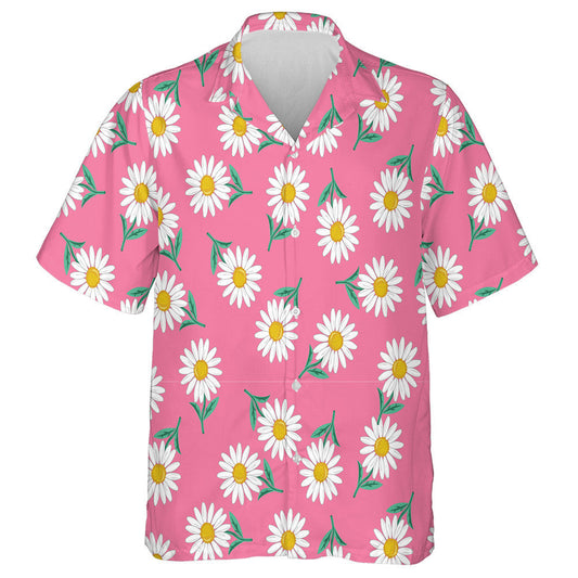 Decorative Ditsy Flower Sunflowers On Pink Background Hawaiian Shirt, Hawaiian Shirt Gift, Christmas Gift