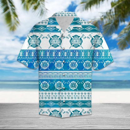 Patrún Cleite Gorm Agus Bán Teorainneacha Dóiteáin Léine Haváís, Bronntanas Léine Haváíais, Bronntanas Nollag