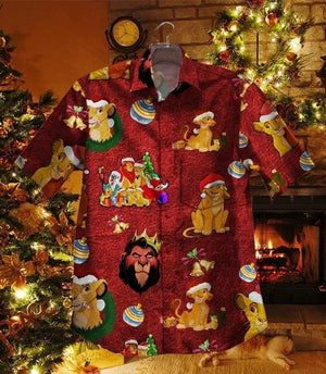 Lion King Enjoy Christmas Holiday Design Hawaiian Shirt, Hawaiian Shirt Gift, Christmas Gift