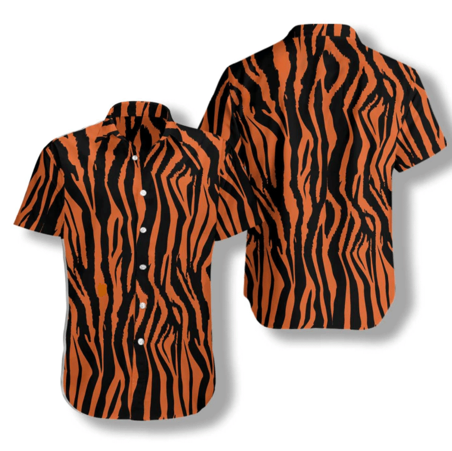 Tiger And Zebra Strip Pattern Hawaiian Shirt_,Hawaiian Shirt Gift, Christmas Gift