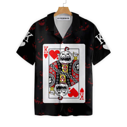 Nice Halloween Pumpkin King Card Hawaiian Shirt ,Hawaiian Shirt Gift, Christmas Gift