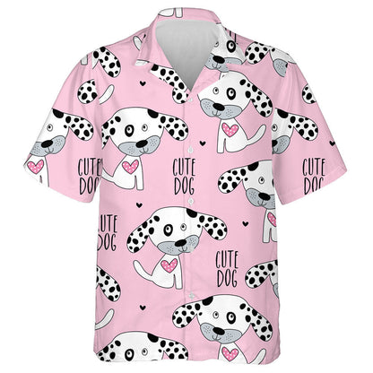 Cartoon Dalmatian Dog On Pink Isolated Background Hawaiian Shirt, Hawaiian Shirt Gift, Christmas Gift
