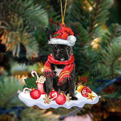 BLACK French Bulldog-Better Christmas Hanging Christmas Plastic Hanging Ornament, Christmas Ornament Gift, Christmas Gift, Christmas Decoration
