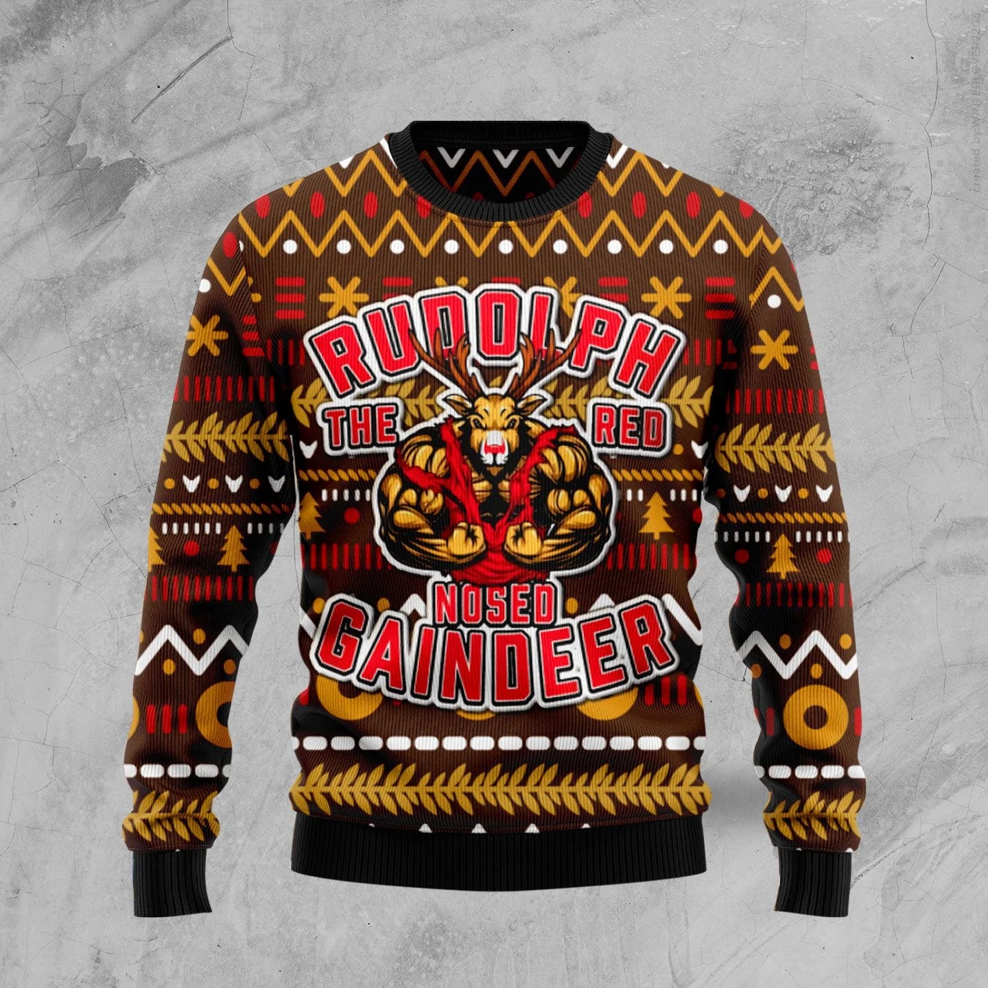 Buffed Rudolph The Red-Nosed Reindeer Ugly Christmas Sweater unisex womens & mens, couples matching, friends, funny family sweater gifts (plus size available)Ugly Christmas Sweater , Christmas Ugly Sweater,Christmas Gift,Gift Christmas 2024