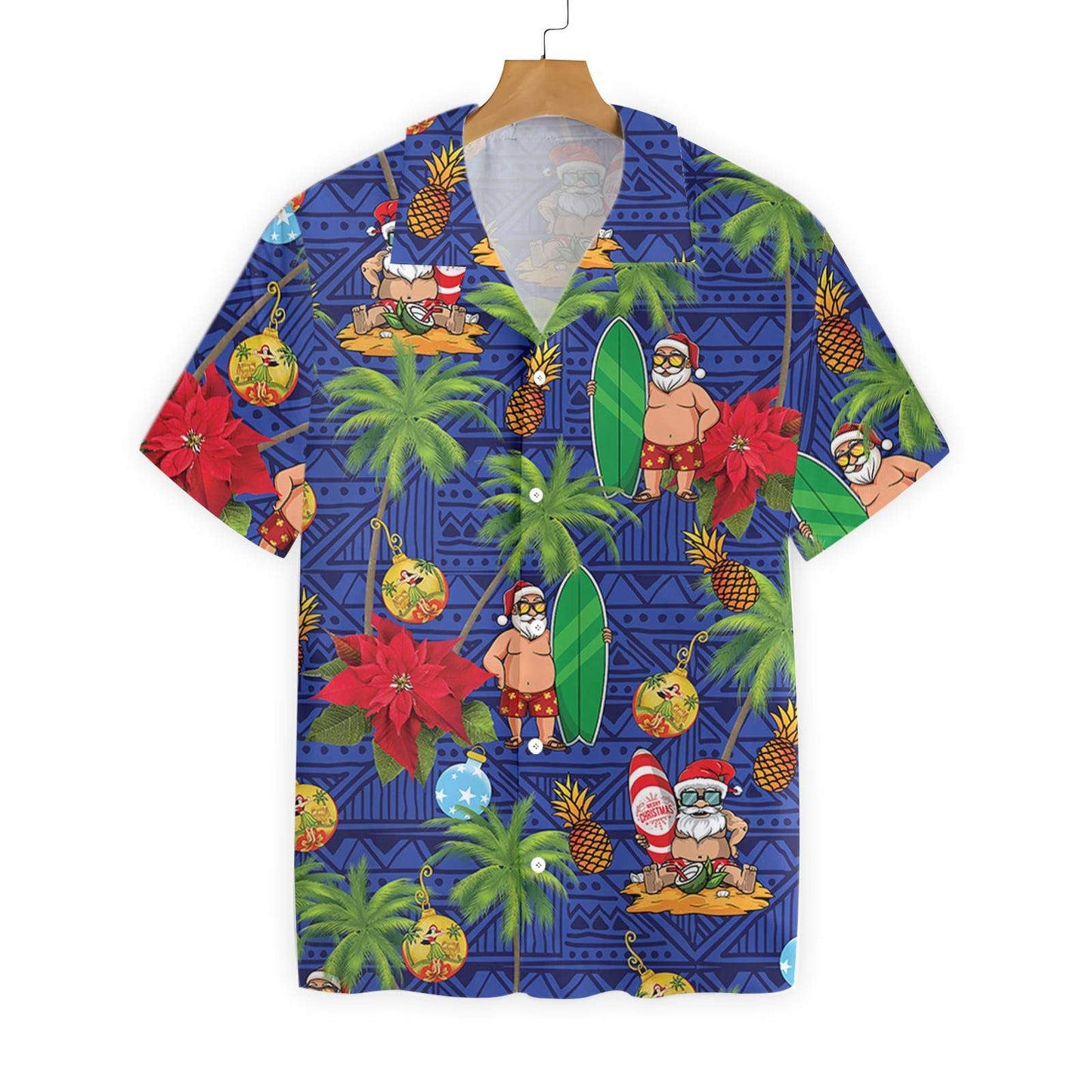 Daidí na Nollag Le Dearadh Pineapple Léine Haváís, Bronntanas Léine Haváís, Bronntanas Nollag