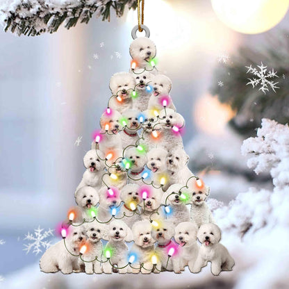 Bichon frise lovely tree gift for bichon lover gift for dog lover Christmas Plastic Hanging Ornament, Christmas Ornament Gift, Christmas Gift, Christmas Decoration