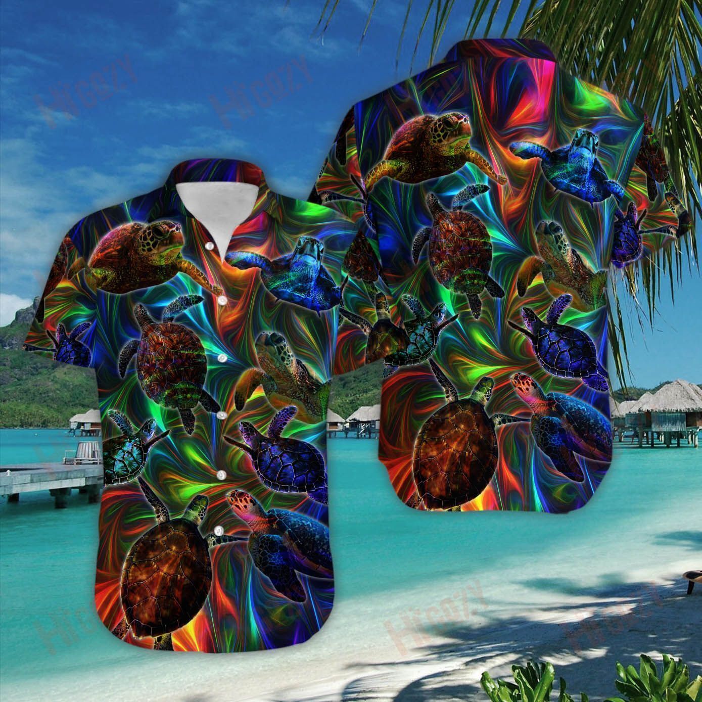 Turtar iontach Unisex Léine Muinchille Gearr Laethanta Saoire Muinchille Gearr Léinte Crazy Haváíais Léinte haváíais d'Fhir, Bronntanas Léine Haváís, Bronntanas Nollag