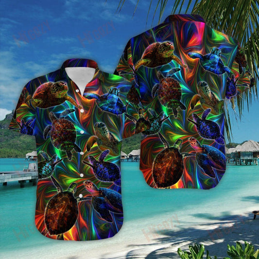 Turtar iontach Unisex Léine Muinchille Gearr Laethanta Saoire Muinchille Gearr Léinte Crazy Haváíais Léinte haváíais d'Fhir, Bronntanas Léine Haváís, Bronntanas Nollag