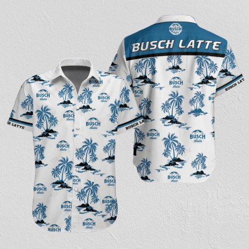 Busch Latte Aloha Shirt Hawaiian Aloha Shirt Hawaiian Shorts Beach Short Shirt,Hawaiian Shirt Gift, Christmas Gift