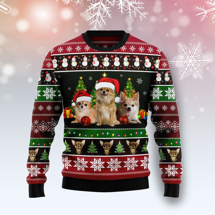 Chihuahua Group Beauty Ugly Christmas Sweater, Christmas Ugly Sweater,Christmas Gift,Gift Christmas 2022